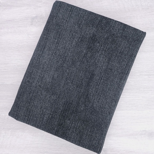European Knit, Oeko-Tex French Terry, Denim Look Dark Charcoal Stonewash