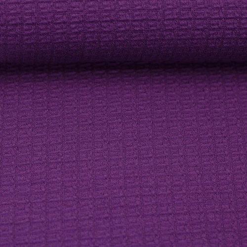 *REMNANT 69cm* Belgian Waffle Cotton Textured Knit, Dark Amethyst