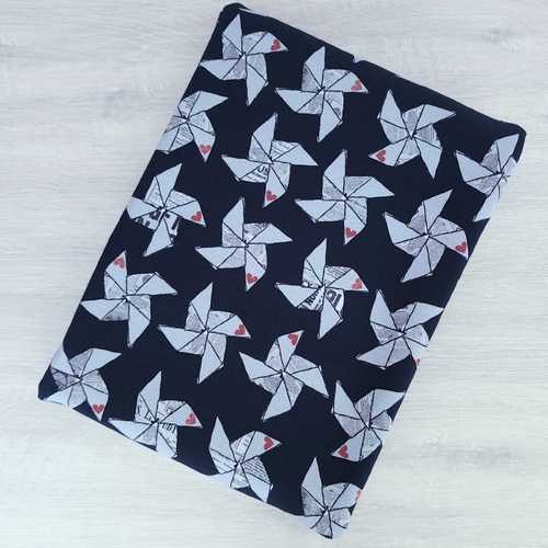 *REMNANT 120cm* European Knit, Oeko-Tex, French Terry, Paper Windmills