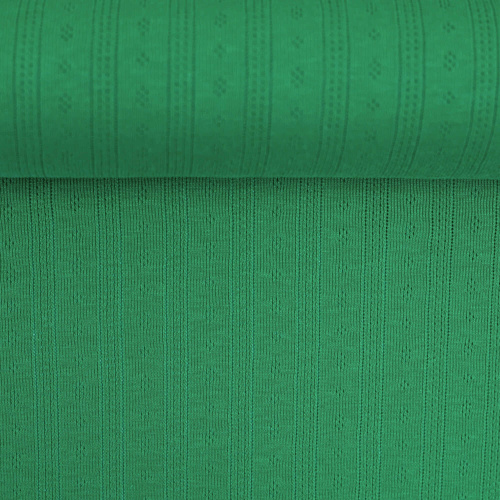 *REMNANT 119cm* European Cotton Pointelle Jersey Knit, Oeko-Tex, Shamrock
