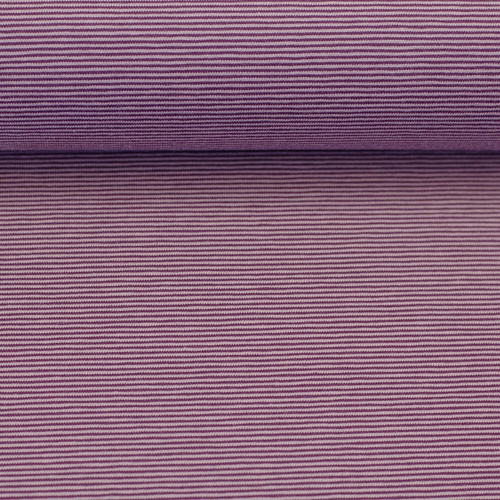 European Ribbing, Oeko-Tex, 1mm Yarn Dyed Stripes Boysenberry