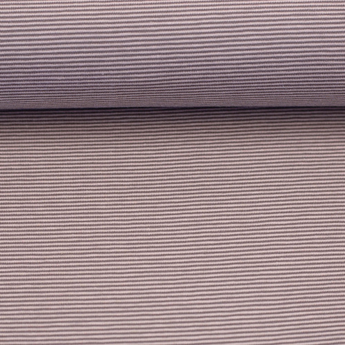 European Ribbing, Oeko-Tex, 1mm Yarn Dyed Stripes Mushroom