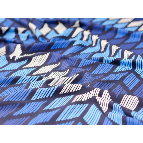 *REMNANT 125cm* European Modal Blend French Terry Knit, Cosy Big Knit Blue