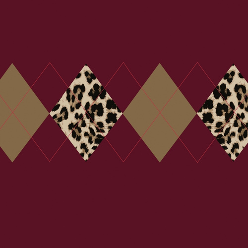 European Knit, Oeko-Tex, French Terry, Argyle Luxe Antique Ruby 100cm PANEL