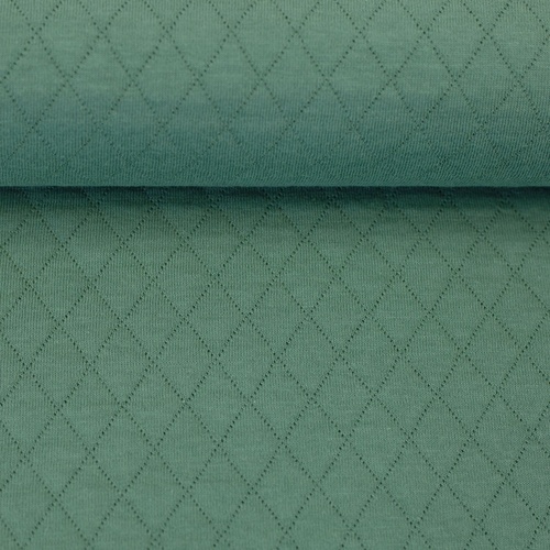 European Quilted Knit, Oeko-Tex, Diamonds, Light Eucalypt
