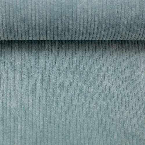 European Stretch Velour Corduroy Jersey, Steel Teal