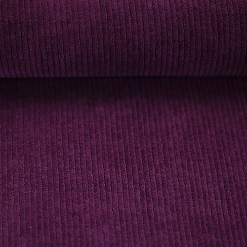 European Stretch Velour Corduroy Jersey, Obsidian Plum