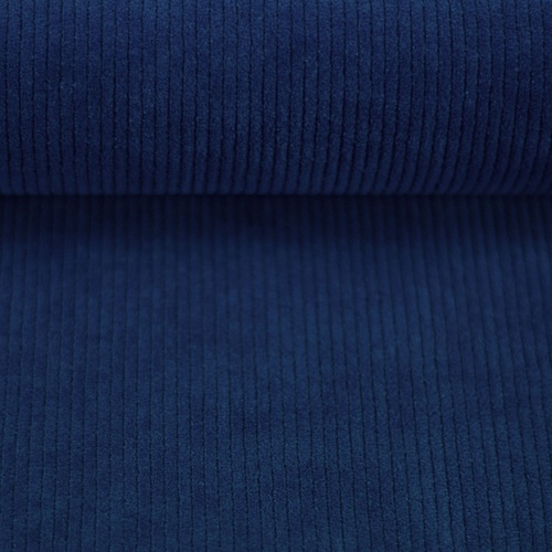 European Stretch Velour Corduroy Jersey, Imperial Blue