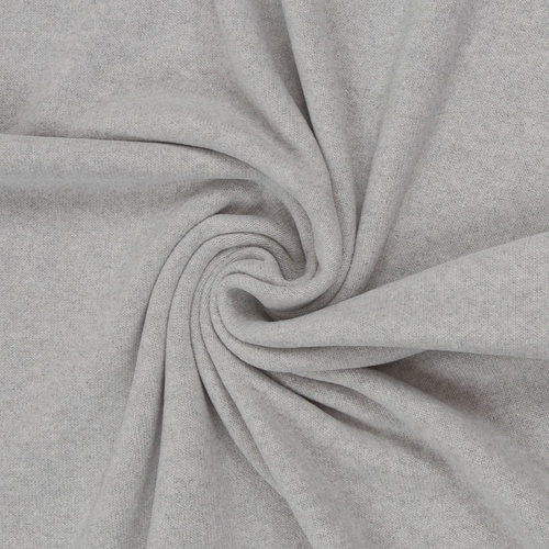 European Knitted Brushed Cotton (Winter Weight), Melange Light Grey