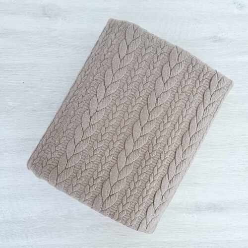 *REMNANT 112cm* European Cable Sweater Knit, Milk Chocolate