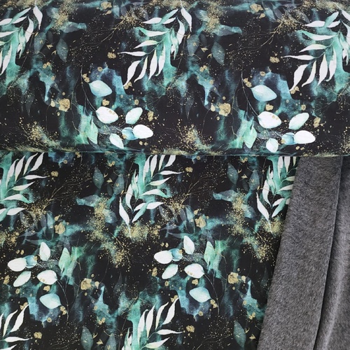 *REMNANT 95cm* European Alpine Fleece Sweater Knit, Eucalypt Leaves