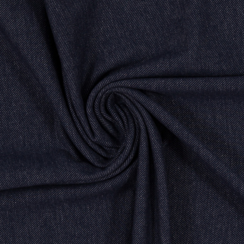 *REMNANT 45cm* European Cotton Elastane Jersey Knit, Oeko-Tex, Denim Look, Dark Blue