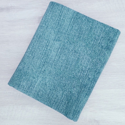 *REMNANT 112cm* European Knit, Oeko-Tex French Terry, Denim Look Aqua Stonewash