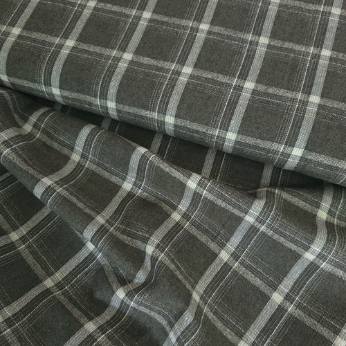 European Fine Brushed Cotton Flannel, Large Plaid Olive