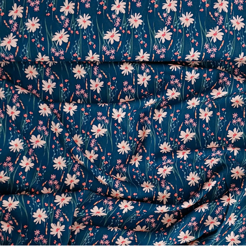 *REMNANT 85cm* European Woven Viscose, Oeko-Tex, Daisy Fields