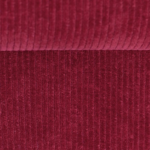 *REMNANT 89cm* European Stretch Velour Corduroy Jersey, Garnet