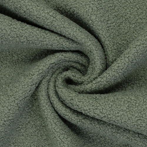 European Teddy Boucle Fabric, Dark Fern