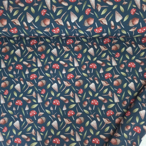 European Cotton Elastane Jersey, Oeko-Tex, Forest Floor Dark Denim Blue
