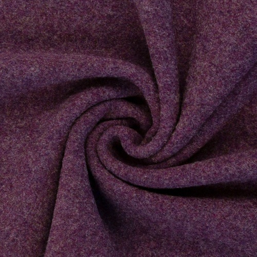 Merino Wool Fleece, Oeko-Tex, Melange Obsidian Plum