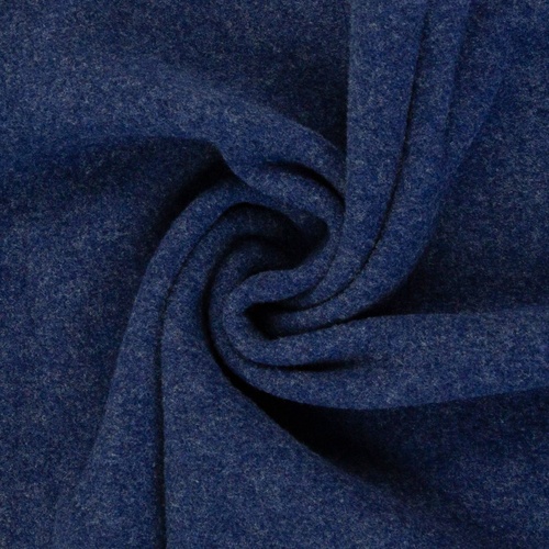 Merino Wool Fleece, Oeko-Tex, Melange Imperial Blue