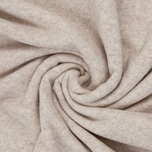 Merino Wool Fleece, Oeko-Tex, Melange Oatmeal