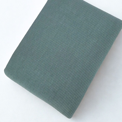 *REMNANT 115cm* European Heavy Cotton Ribbed Knit, Oeko-Tex, Steel Teal