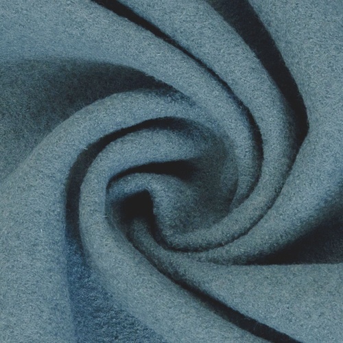 Virgin Wool Fleece, Oeko-Tex, Melange Chambray Blue