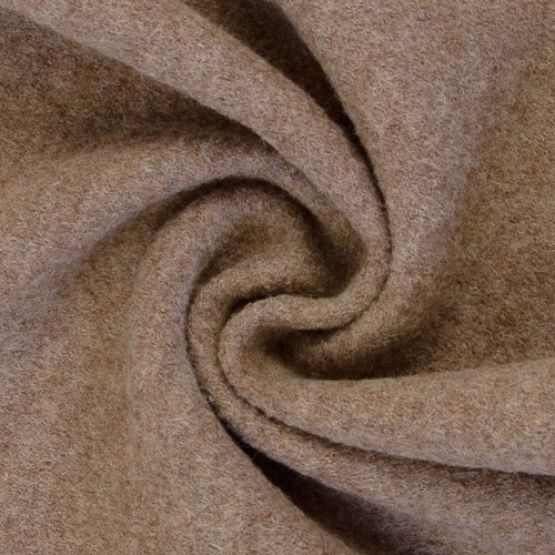Virgin Wool Fleece, Oeko-Tex, Melange Dark Camel