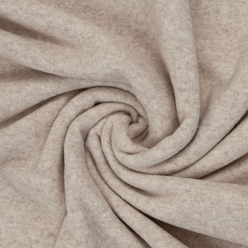 Virgin Wool Fleece, Oeko-Tex, Melange Oatmeal