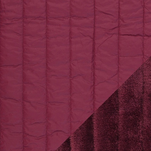 European Quilted Plush Coating, Bordeaux