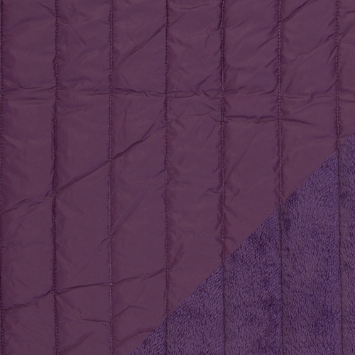 European Quilted Plush Coating, Plum