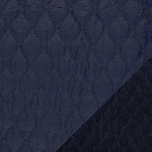 European Quilted Plush Coating, Diamonds Navy