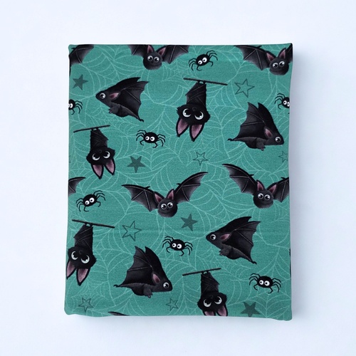 *REMNANT 86cm* European Cotton Elastane Jersey, Oeko-Tex, Bats Light Eucalypt