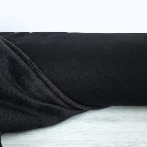 *REMNANT 40cm* European Alpine Fleece Sweater Knit, Black