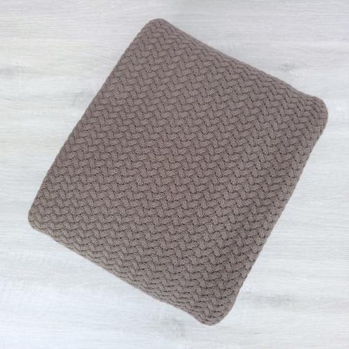 *REMNANT 130cm* 100% Cotton Textured Knit 'Herringbone', Oeko-Tex, Vintage Grey