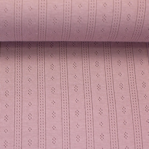 *REMNANT 80cm* European Cotton Pointelle Jersey Knit, Oeko-Tex, Rose Blush
