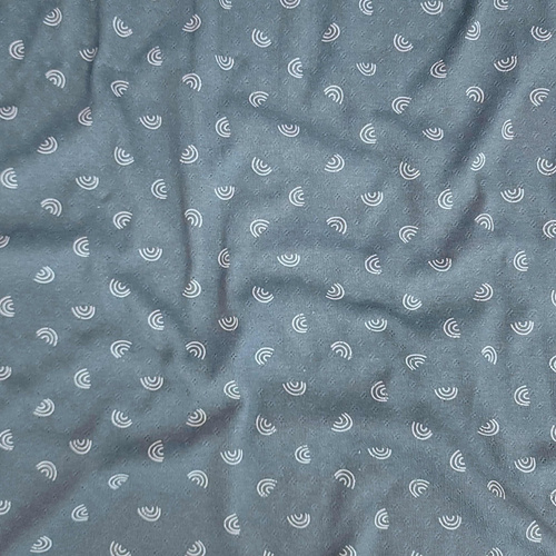 *REMNANT 164cm* European Cotton Pointelle Jersey Knit, Oeko-Tex, Rainbow Dark Acacia