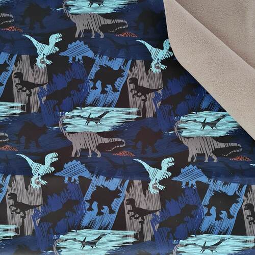 *REMNANT 40cm* European Softshell, Dinosaurs Blue