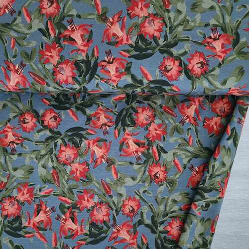 *REMNANT 140cm* European Modal Blend French Terry Knit, Desert Flower Red