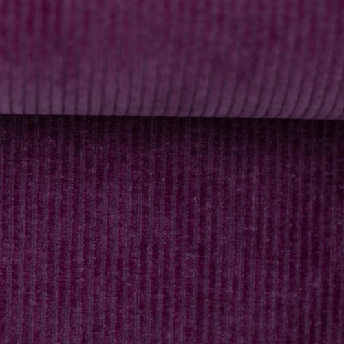 European Stretch Velour Corduroy Jersey, Plum