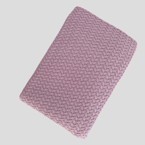 *REMNANT 131cm* 100% Cotton Textured Knit 'Herringbone', Oeko-Tex, Mauve