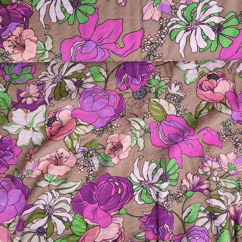 *REMNANT 108cm* European Woven Viscose Crepe, Oeko-Tex, Vintage Floral