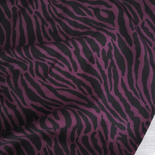 *REMNANT 140cm* European Woven Viscose, Oeko-Tex, Zebra Plum