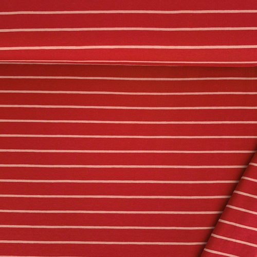 European Cotton Elastane Jersey, Oeko-Tex, Yarn Dyed Striped Red Wine