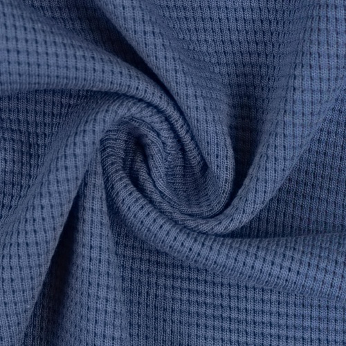 *REMNANT 109cm* European Classic Waffle Knit, Oeko-Tex, Denim Blue