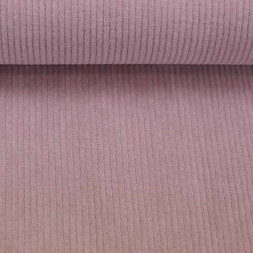 *REMNANT 163cm* European Stretch Velour Corduroy Jersey, Light Rose