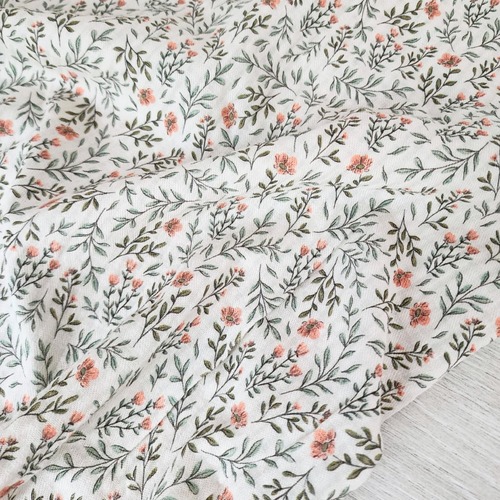 *REMNANT 61cm* European Double Gauze, Oeko-Tex, Daisy Stems