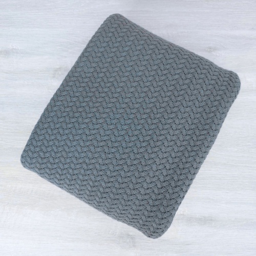 *REMNANT 130cm* 100% Cotton Textured Knit 'Herringbone', Oeko-Tex, Dark Powder
