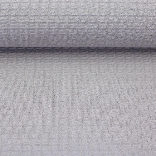 *REMNANT 80cm* Belgian Waffle Cotton Textured Knit, Silver