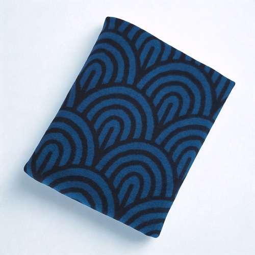 *REMNANT 104cm* Cosy Stretch Cotton Knit Flannel, Fan Dark Peacock